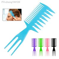 Mens Retro Oil Head Comb Wide Tooth Slicked Back Hairstyle Fork Comb Detangling Hair Brush Curly Comb Barber Hairdressing Tools