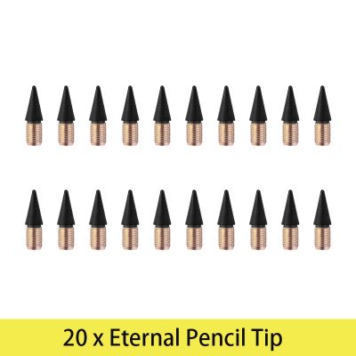 20Pcs Infinite Pencil Replacement Refill Alloy 0.5mm HB Eternal Pencil Tip Childrens Exam Pen 2023 Stationery