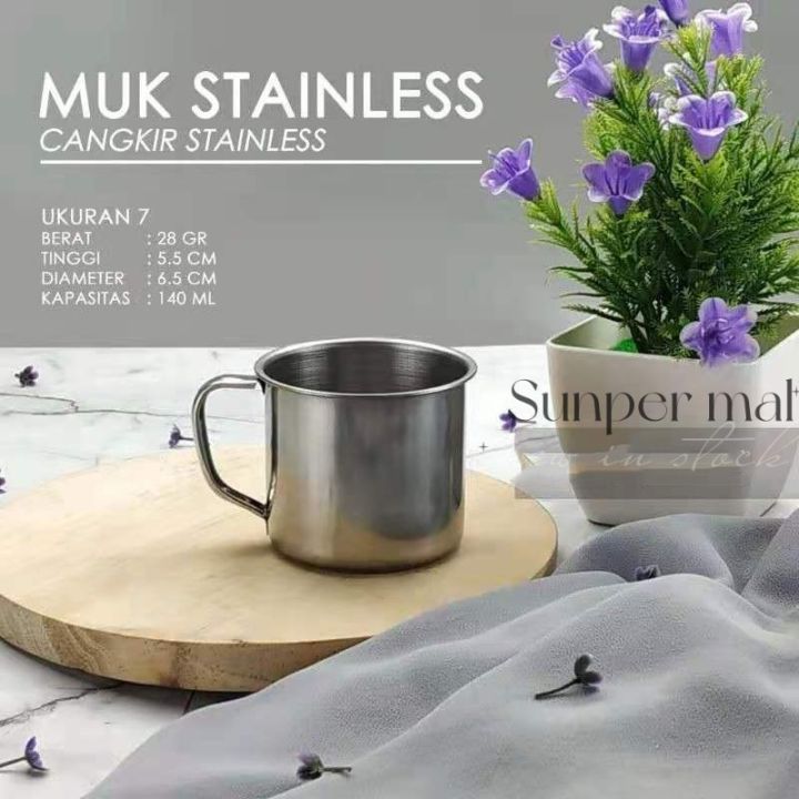 Cangkir Mug Mini Stainless 7cm Gelas Stainless Lazada Indonesia 2425