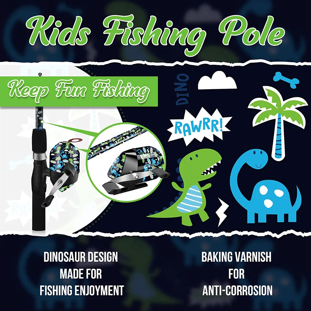 dinosaur fishing pole