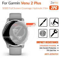 Zenia 2PCS HD ฟิล์มกันรอยขอบโค้งแบบเต็มหน้าจอสำหรับ Garmin Venu 2 Plus Venu2 Plus สมาร์ทวอทช์ HD 9H ฟิล์มนุ่ม TPU ล่องหนล่องหนมองไม่เห็นฟิล์มกันรอยป้องกันการระเบิดฟิล์มกันรอยขีดข่วน