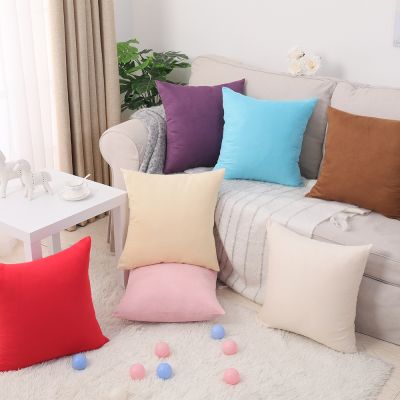 hot！【DT】❒  Suede Throw Covers Plain Soft Sofa Cushion Cover for Couch Bed