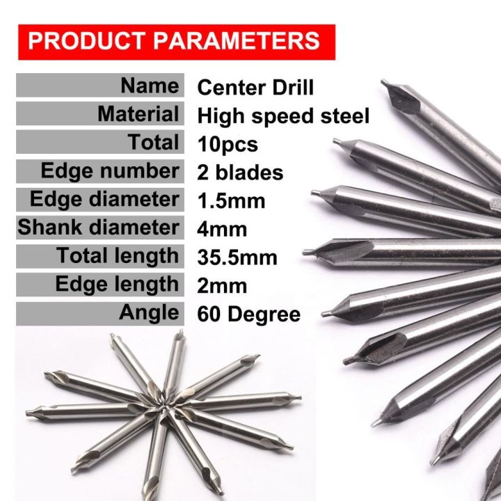 10pcs-1-5x4mm-double-flutes-hss-center-drill-bits-60-degree-angle-countersink-drill-bits-tool-for-hole-machining-reduces-error