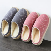 Japanese Home Slippers Womens Cotton Slippers In Autumn Winter Soft Soled Postpartum Male Couples Household Indoor Non-slip