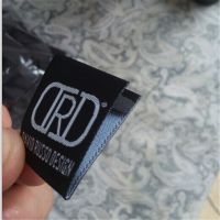 1000PCS Custom shop name Manhattan fold damask black woven label for clothing 6 * 2.5 cm Labels