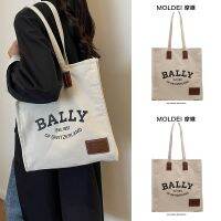 Summer summer large-capacity commuting high-level feeling beige letter tote bag female 2023 new casual canvas bag 【BYUE】