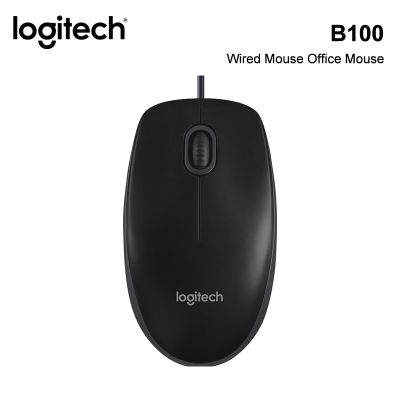 เมาส์ติดตามออปติคอลความละเอียดสูง1000 DPI ออปติคอลเมาส์ชนิดไร้สาย B100 Logitech สำหรับธุรกิจคอมพิวเตอร์สำนักงาน