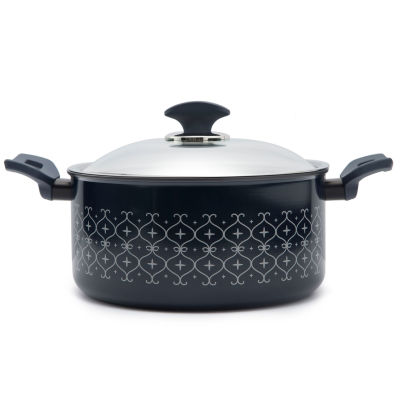 Lassiette Sizzle Induction Nonstick Stewpot (20 ซม., 2.4 ลิตร), (24 ซม., 4.1 ลิตร) เครื่องล้างจานอลูมิเนียมความบริสุทธิ์สูงปลอดภัย ปะการังสีฟ้า