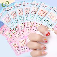 №❁ 20Pcs Childrens Nail Beautification Stickers Cartoon Colorful Rainbow Fruit Pattern Ear Decoration Stickers Birthday Gift XPY