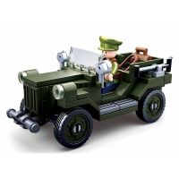 WW2 Military GAZ-67 JEEP Car Normandy Landing Weapon Building Blocks World War II Army Figures Troops Bricks Classic Kids Toy Building Sets