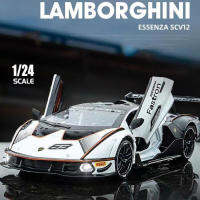 1:24/1:32ล้อแม็ก D iecast รถโมเดลสำหรับ Lamborghini SC V12,ดึงกลับยานพาหนะรุ่นรถยนต์ของเล่นสำหรับเด็ก3-12ปีของขวัญผู้ใหญ่คอลเลกชันรถรุ่นที่มีแสงแ