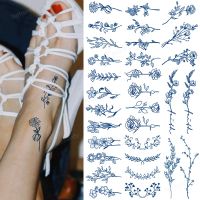 10Pcs/Lot Semi-Permanent Temporary Tattoos Juice Ink Lasting Waterproof Small Fake Tattoo Stickers Wholesale Daisy Rose Flowers Stickers