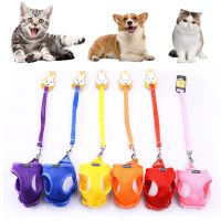 【FCL】✾☢❦ Chest Dog Harness and Leash Set Rope Towing Lead Collar Accessory Plain Mesh Breathable