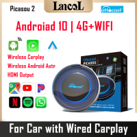 OTTOCAST กล่องใส่ซิมการ์ด,2 CarPlay AI พร้อมแอนดรอยด์10ไร้สายรองรับออโต้ซิมการ์ด4G เอาต์พุต HDMI หน่วยความจำ4 + 64G