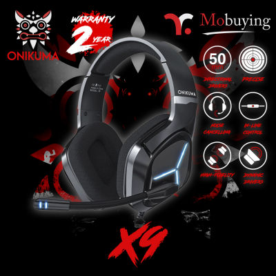 หูฟัง Onikuma X9 Gaming Headset หูฟังเกมส์มิ่ง หูฟังเล่นเกมส์ เสียงดังฟังชัด ไมโครโฟนตัดเสียงรบกวน รับประกัน 2 ปี #Mobuying