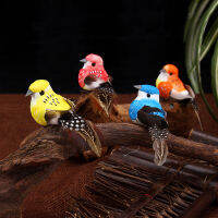 6Pcs ประดิษฐ์ Feather Bird นกปลอม Xmas Tree Decor Perched Woodland Fake Feather นกรุ่นงานแต่งงาน Home Garden Ornament