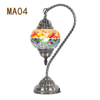 LRF Creative Turkish Table Lamps Glass Table Lamp Mediterranean Retro Romantic Bedroom Bedside Night Light Hotel Home Decoration Gift Desk Lamp