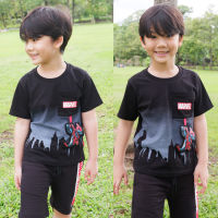 Marvel Boy Spider-Man T-shirt - เสื้อยืดเด็ก สไปเดอร์แมน มีกระเป๋าเสื้อห้อยซาลาเปา สินค้าลิขสิทธ์แท้100% characters studio