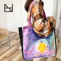 Oil blast Jiding joint cute cartoon canvas bag womens single shoulder white-collar large-capacity cultural and creative peripheral cloth bag hh 【BYUE】