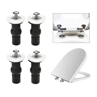 Toilet Seat Top Fix Screws Fixings 2 Pairs Universal Expanding Rubber Screw Top Nuts Blind Hole Hinges Fittings 4pcs
