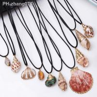 【DT】hot！ Boho Beach Leather Chain Necklace Seashell Choker Pendants Female Jewelry Accessories Gifts