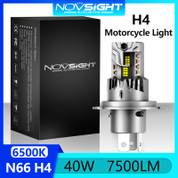 Novsight ใหม่ล่าสุด N66 H4 LED ไฟรถจักรยานยนต์ 40W 7500LM 6500K Super Bright High/Low Beam Mini LED ไฟหน้าสต็อก Plug &amp; Play 1 ชิ้น รับประกัน 1 ปีจัดส่งฟรี