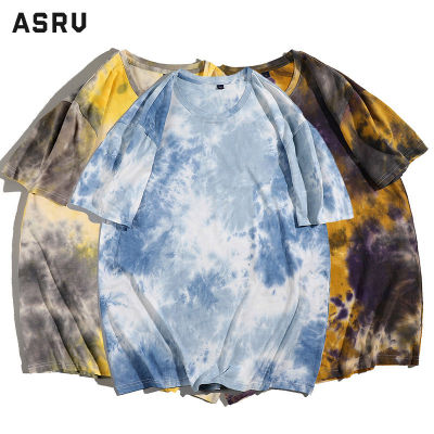 ASRV เสื้อยืดผู้ชาย เสื้อผ้าผู้ชาย t shirt for men เสื้อยืดมัดย้อมผ้าฝ้ายแขนสั้นผู้ชาย,เสื้อลำลองทรงหลวมฤดูร้อน