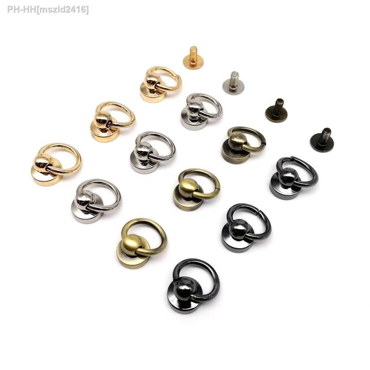 10pc-high-quality-solid-brass-ball-nail-screwback-chicago-screw-back-rivet-stud-spot-with-o-ring-for-leather-bag-belt-phone-case