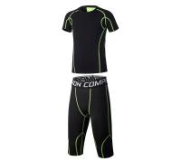 Boys 2 Pcs Running Sets Compression Short Sleeves Shirts 34 Tight Leggings Basketball Soccer Badminton Suits Close Skin Jersey