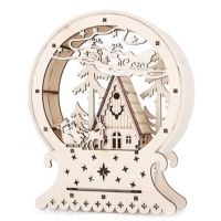 Table Decor Wood House Christmas Ornaments for Home Cute Luminous Cabins Gift