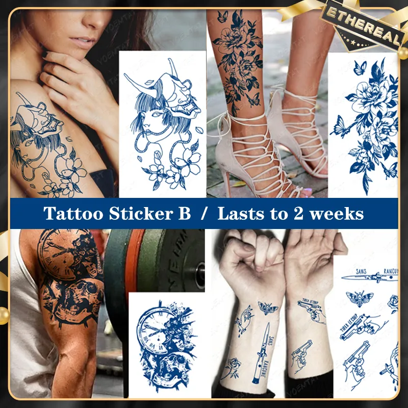 12x19cm Fake Tattoo Waterproof Magic Long Lasting 2 Weeks Temporary Tattoo  sticker Style B | Lazada PH