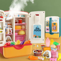 เด็กครัวของเล่นจำลองตู้เย็นอุปกรณ์เสริมน้ำแข็งตู้เย็นตัดอาหารแกล้งเล่นของเล่นเด็กการศึกษาของขวัญ