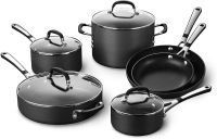 Calphalon Simply Pots and Pans Set, 10 Piece Cookware Set, Nonstick 10-Piece Hard-Anodized Nonstick