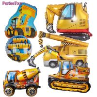 1pc Big Construction Truck Birthday Helium Balloons Excavator Forklift Crane Truck Foil Ballon Boys Birthday Party Supplies Balloons