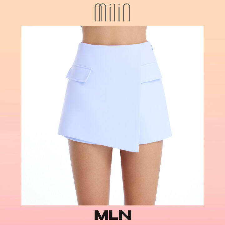 milin-high-waist-front-wrap-style-shorts-กางเกงขาสั้น-เอวสูง-ป้ายด้านหน้า-แต่งฝากระเป๋า-sheryl-shorts-mln