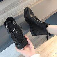 COD dsdgfhgfsdsss Double zipper female British Wind 2019 new hundred ride after the locomotive short boots womens autumn and winter plus