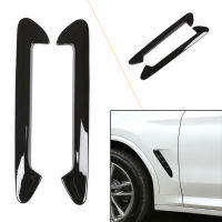 1 Pair Car Side Air Fender Vent Cover Trim Protection for BMW X3 G01 X4 G02 2018 2019 2020 Glossy Black