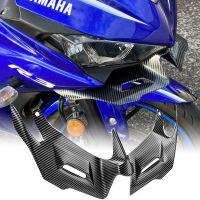 R3 Winglets Motorcycle Accessories Front Fairing Aerodynamic Wind Wing Cover Protector for Yamaha YZF R25 2014-2018 Carbon Fiber