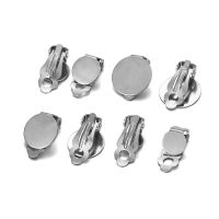 10pcs/lot Stainless Steel Round Flat Ear Clip Glass Cabochons Earrings Clips Supplies For DIY Jewelry Making Finding Supplies