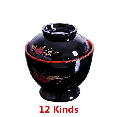 Japanese style miso soup cover bowl commercial plastic instant noodle small Melamine bowl Korean dish tableware cup ramen spoon