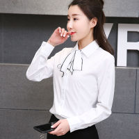 White Shirt Women Long Sleeve Office Formal Blouse Plus Size Fashion Korean Tops OL