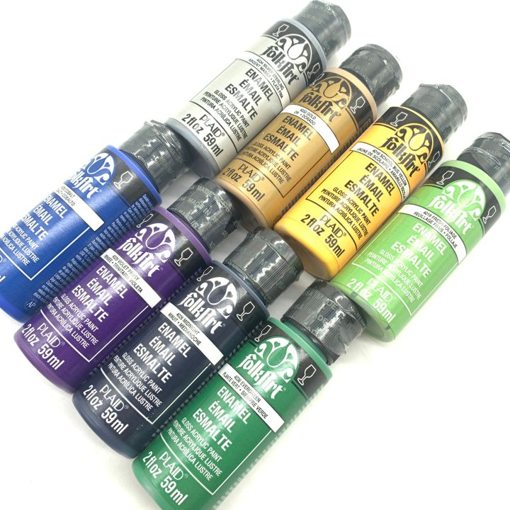 American Plaid FolkArt Enamel glass ceramic acrylic paint 59ml water