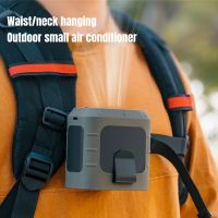 【YF】 Air Cooling Fans Outdoor Travel Camping Hiking Electric with Emergency Flashlight 8000mAh Battery USB Charging Waist Fan