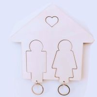 Creative wooden key pendant DIY promotional pendant wooden keychain key ring label promotional gift Decorative Hooks Key pendant Picture Hangers Hooks