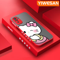 YIWESAN เคสสำหรับ Xiaomi Redmi โน๊ต10 4G Note 10S Note 10 Pro POCO M5s Note 11 SE การ์ตูนแมวน่ารักมีน้ำค้างแข็งโปร่งใสด้านข้างแข็งเคสขอบสี่เหลี่ยมปลอกซิลิโคนกล้องกันกระแทกเคสนิ่ม