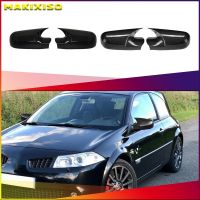 ฝาเคสโทรศัพท์กระจกมองหลังประตูรถคาร์บอนไฟเบอร์2ชิ้นสำหรับ Renault Megane 2 MK2 2002-2009แต่งรถ