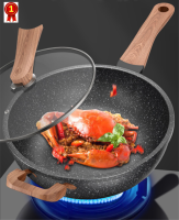 28/30/32 cm deep pan with lid. Non Stick Deep Frying Pan is suitable for all furnaces including electromagnetic furnaces.