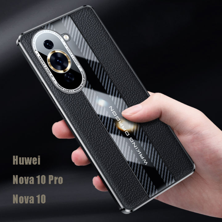 หนังต้นฉบับปกหลังสำหรับหัวเว่ย-huaweinova-10-nova-10-pro-กันกระแทกป้องกันลายนิ้วมือทนปกกล้องเลนส์กรณี