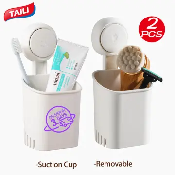 TAILI Suction Cup Toothbrush Holder Shower Razor Holder Heavy Duty,  Removable Suction Holder for Bathroom Accessories Electric Toothbrush  Toothpaste