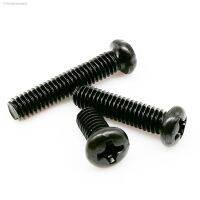 ☈✘◄ 50pcs M1 M1.2 M1.4 M1.6 M2 M2.5 M3 M3.5 M4 Tiny Small Micro Black Steel Cross Phillips Pan Round Head Screw Bolt length 2-30mm